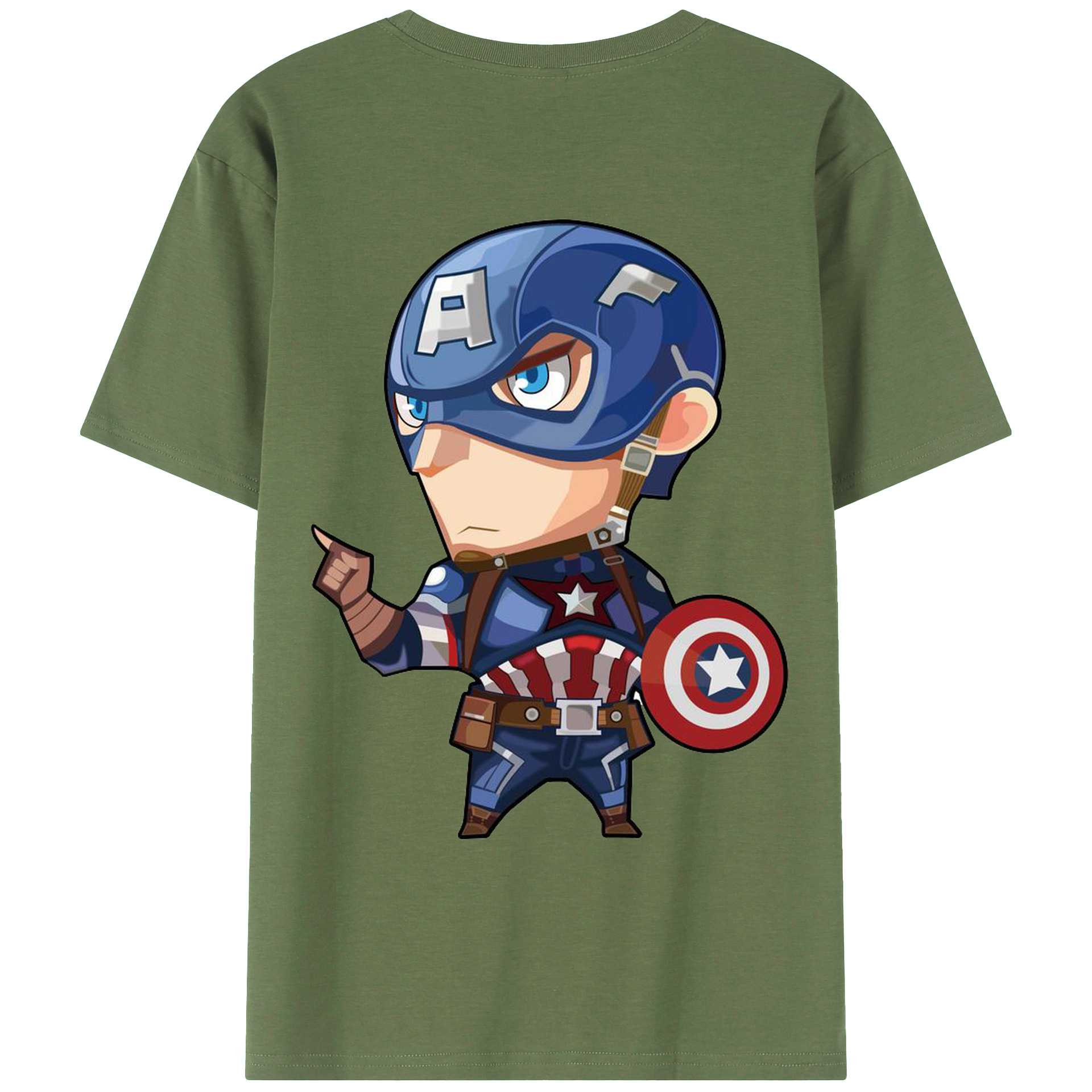 （画像用） アベンジャーズ The Avengers 綿100％ メンズ半袖Tシャツ（バックプリント） 通気性